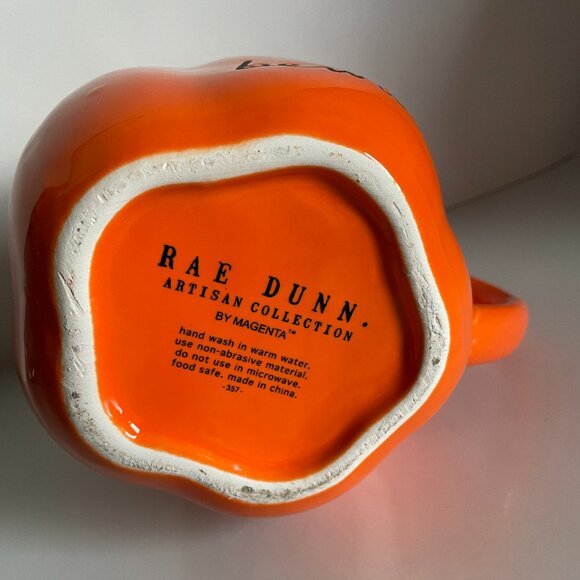 Rae Dunn Halloween Mug Set Ghost Happy Haunting Pumpkin Beware With Topper BNWB - Picture 16 of 16